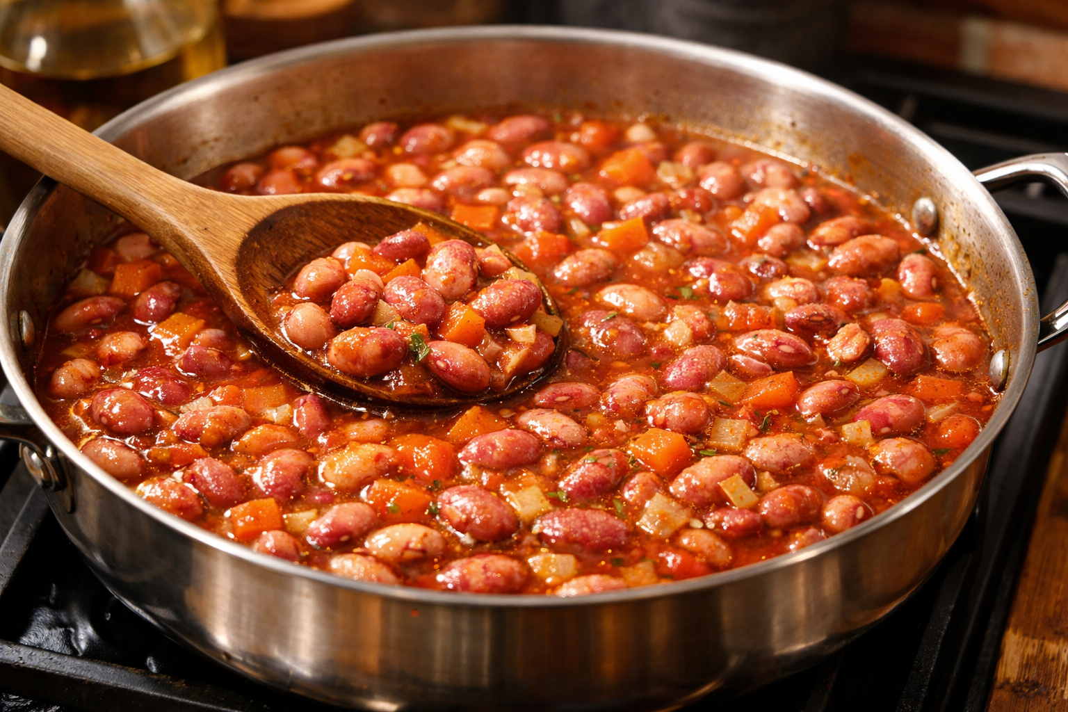 Tencerede barbunya pişirme