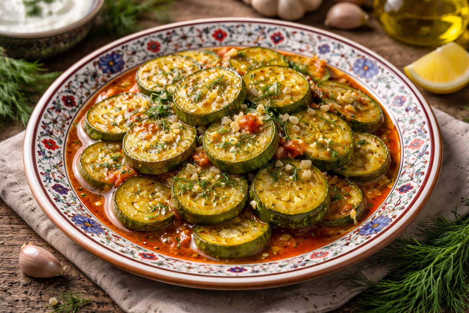 Zeytinyağlı kabak tabağı